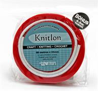 Knitlon Nylon Knitting Ribbon, Red, 90m x 25mm